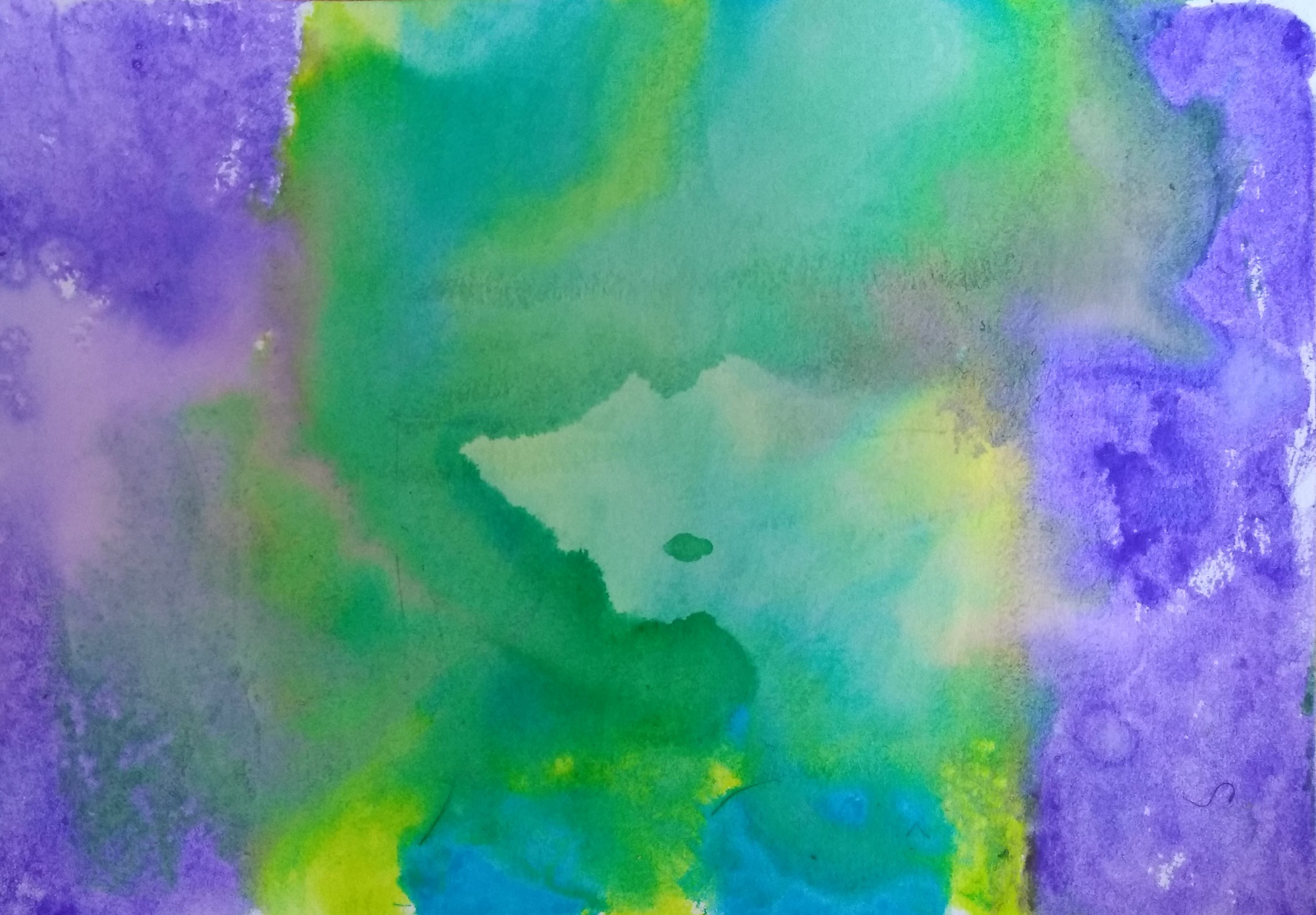 purple, green, and blue watercolor