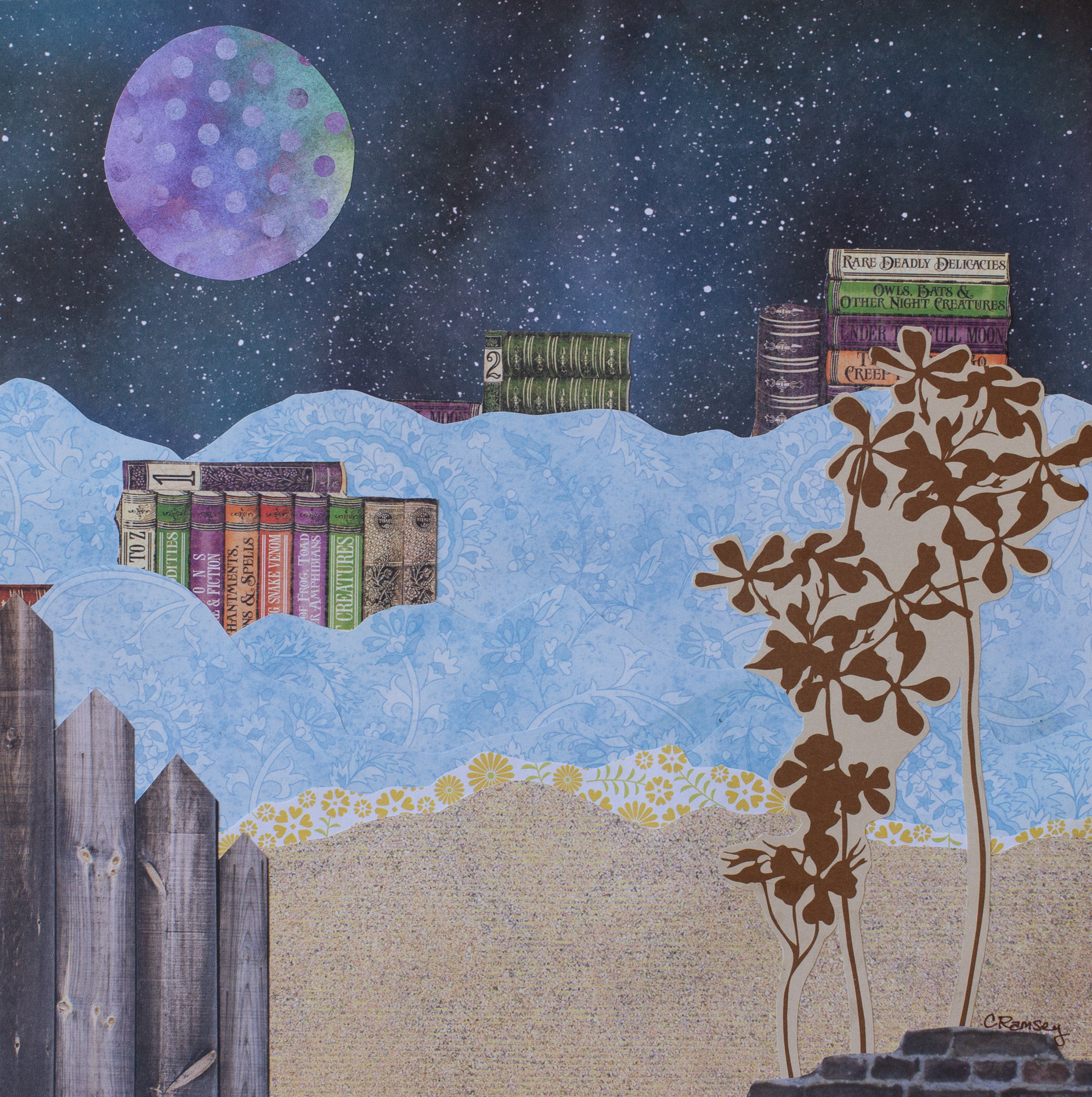 collage of land, water, and the night sky